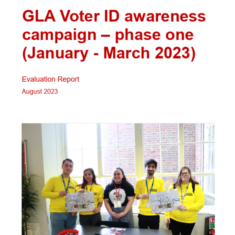 GLA Voter ID awareness campaign – phase one (January - March 2023)