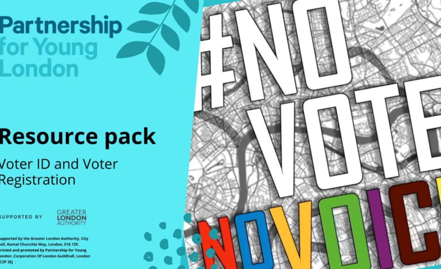 The title page of Partnership for Young London's Voter ID and Voter Registration resource pack.