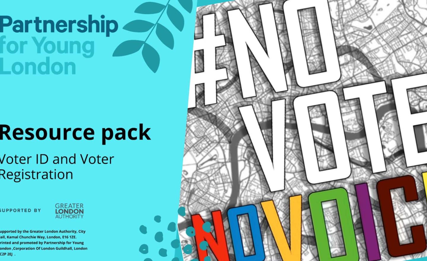 The title page of Partnership for Young London's Voter ID and Voter Registration resource pack.