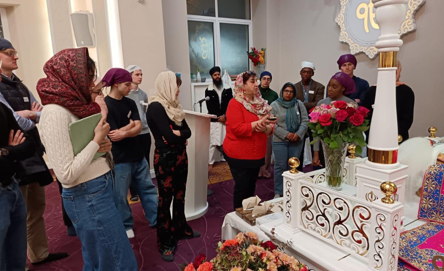 Faith Forum for London's youth forum members on a visit to a place of worship