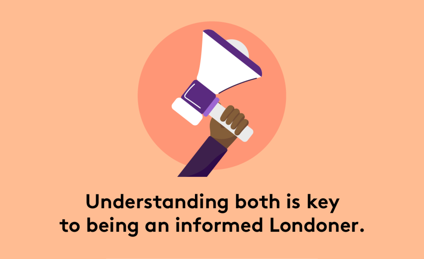 Do you know the difference between civic and democratic participation? A hand holding a megaphone. Understanding both is key to being an informed Londoner. Swipe to learn more!