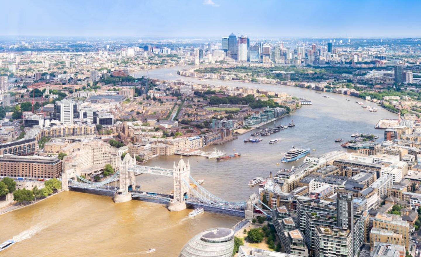 Aerial view of London Tower