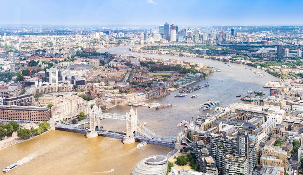 Aerial view of London Tower