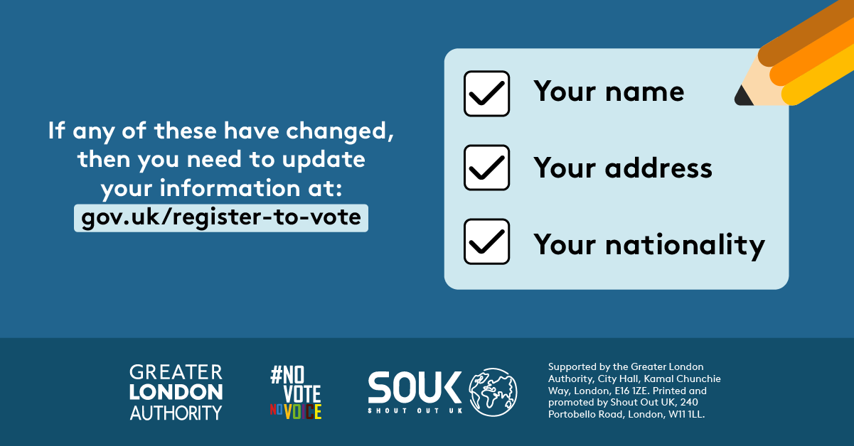 Change of name or address when registering to vote 