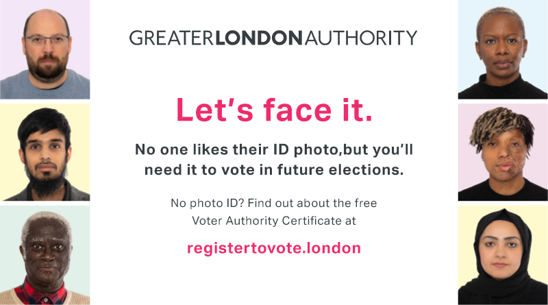 Poster informing users about voter ID