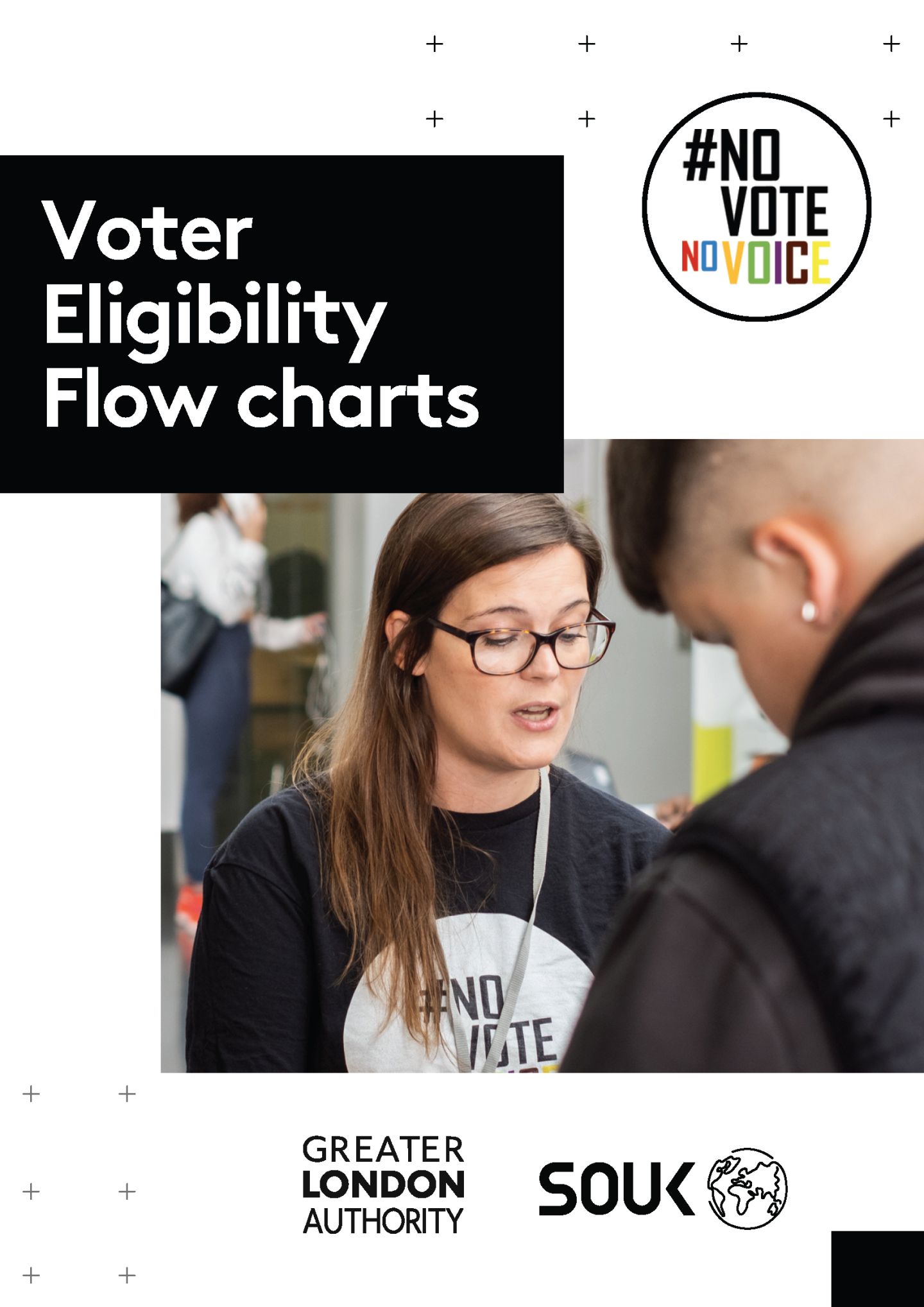 The cover page of voter eligibility flow charts. A visual to guide people through their voting eligibility.