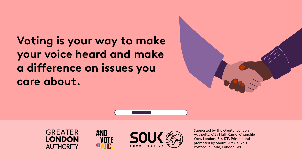 Voting is your way to make your voice heard and make a difference on issues you care about. Two people with different skin tones shaking hands. 