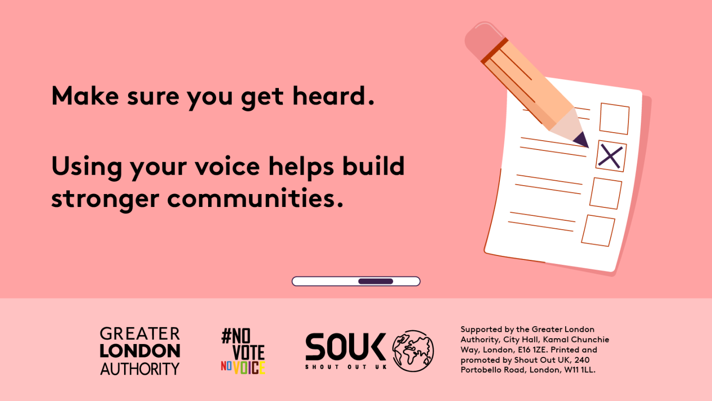 Make sure you get heard with a ballot paper and pencil underneath. Using your voice helps build stronger communities.    