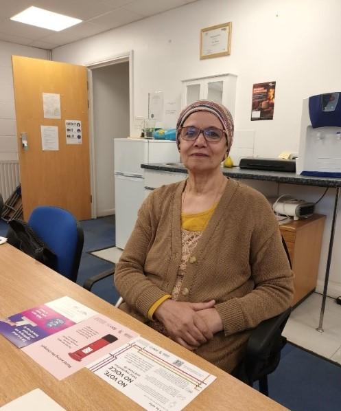 Female participant at Age UK East London's support session