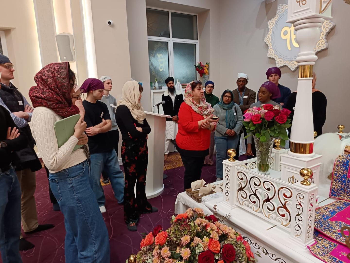 Faith Forum for London's youth forum members on a visit to a place of worship