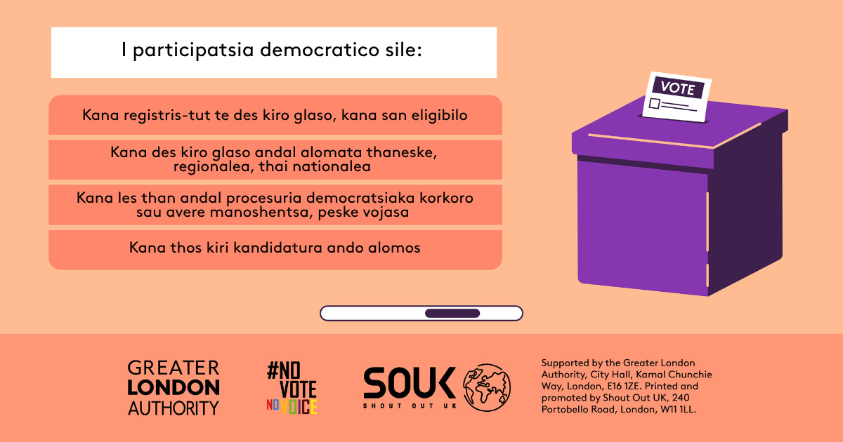 Democratic participation includes registering to vote, if eligible, voting in local, regional and national elections, taking part in deliberative and participatory democracy, standing for elected office. A ballot box with a ballot paper showing through the posting slot with ‘vote’ written on it. 