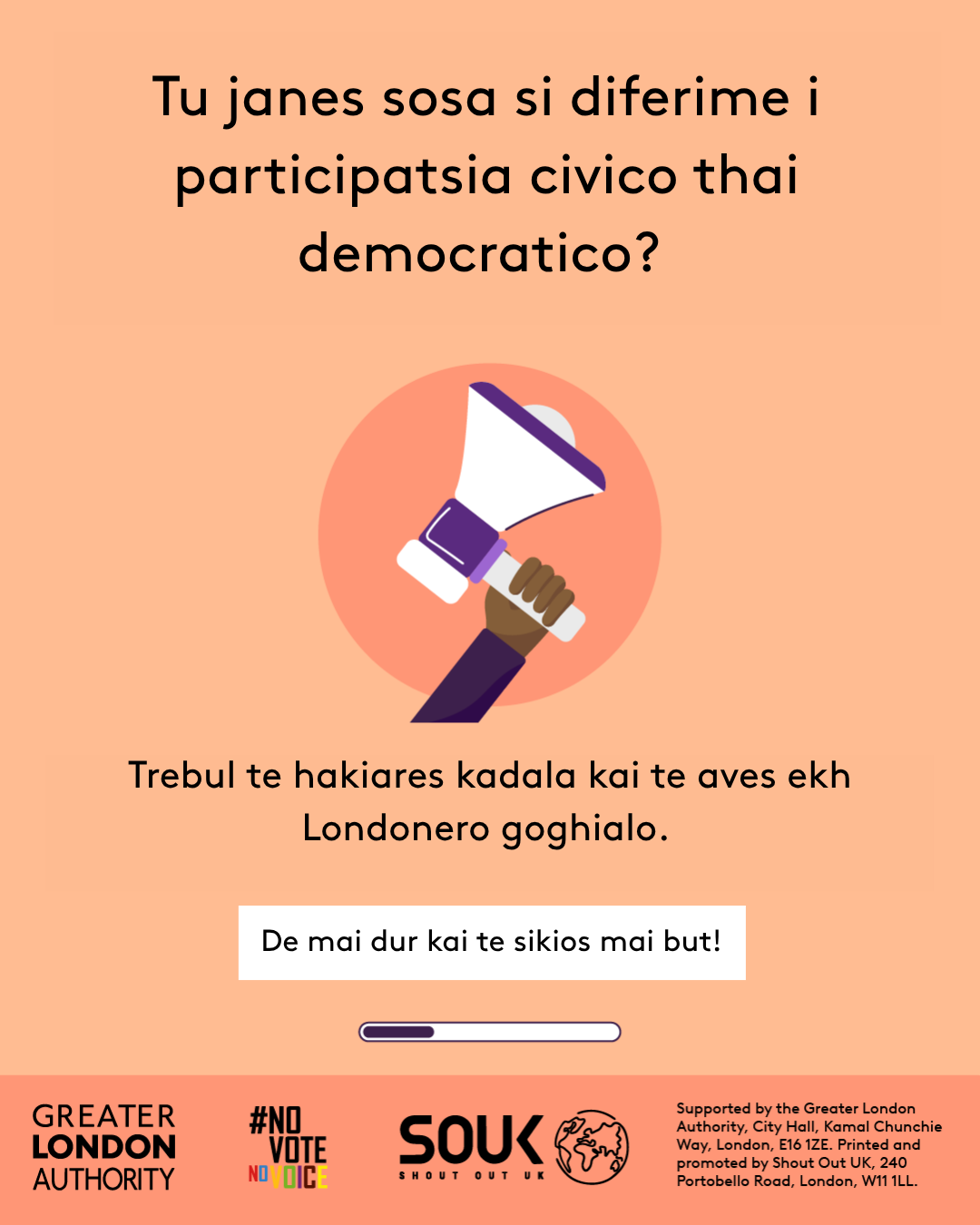 Do you know the difference between civic and democratic participation? A hand holding a megaphone. Understanding both is key to being an informed Londoner. Swipe to learn more! 