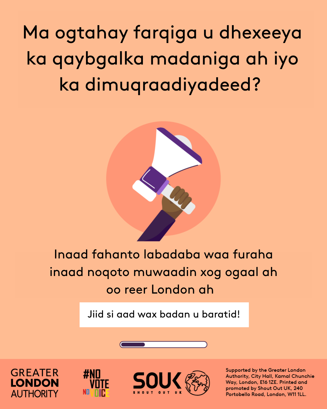 Do you know the difference between civic and democratic participation? A hand holding a megaphone. Understanding both is key to being an informed Londoner. Swipe to learn more! 