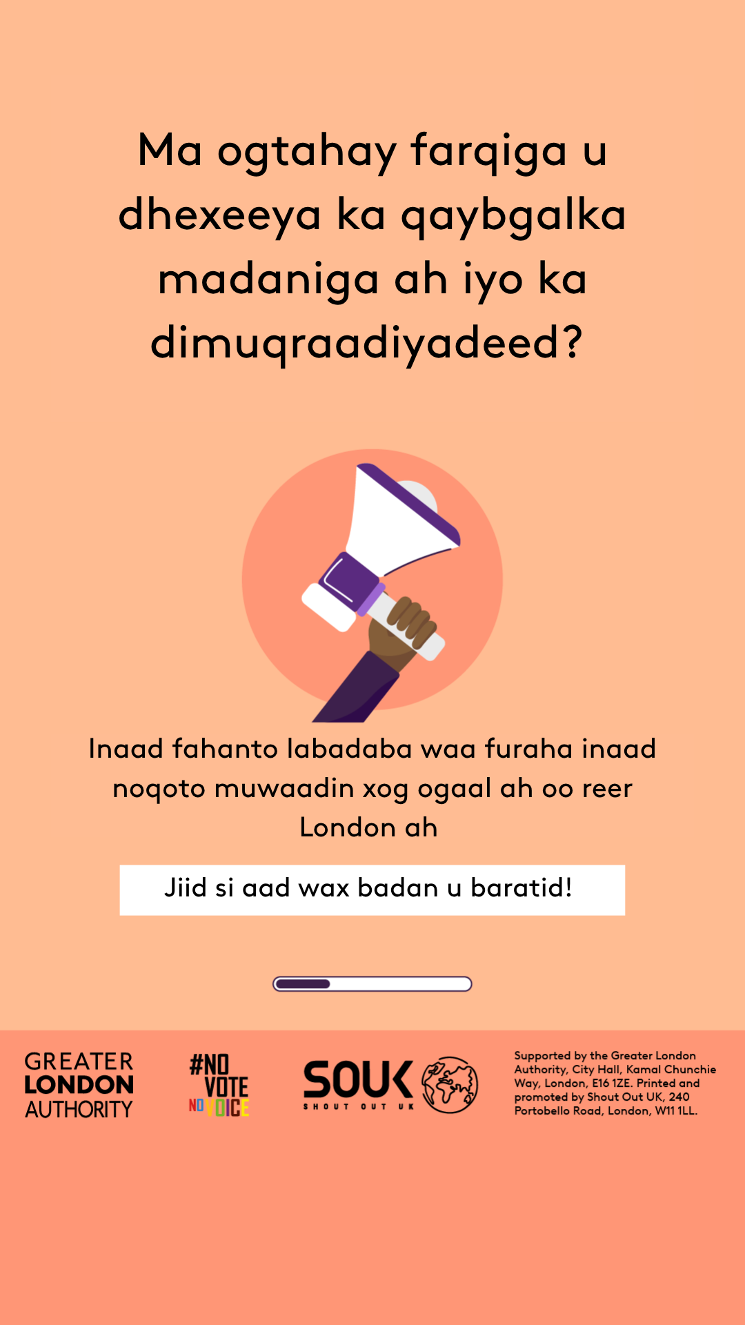 Do you know the difference between civic and democratic participation? A hand holding a megaphone. Understanding both is key to being an informed Londoner. Swipe to learn more! 