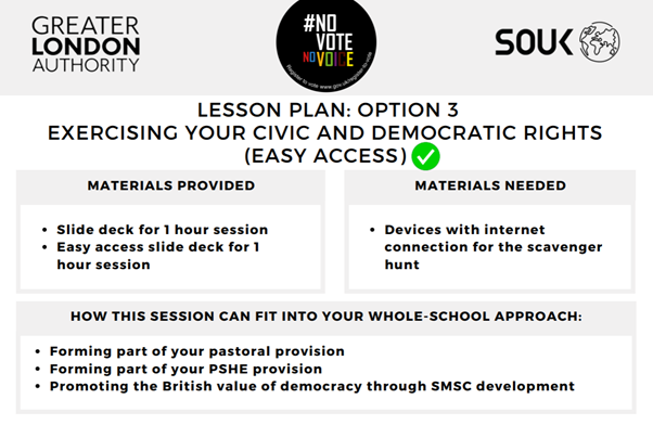 Preview of the Lesson plan PDF included materials provided, materials needed, how the session fits into a whole school approach and slide by slide instructions for delivery.