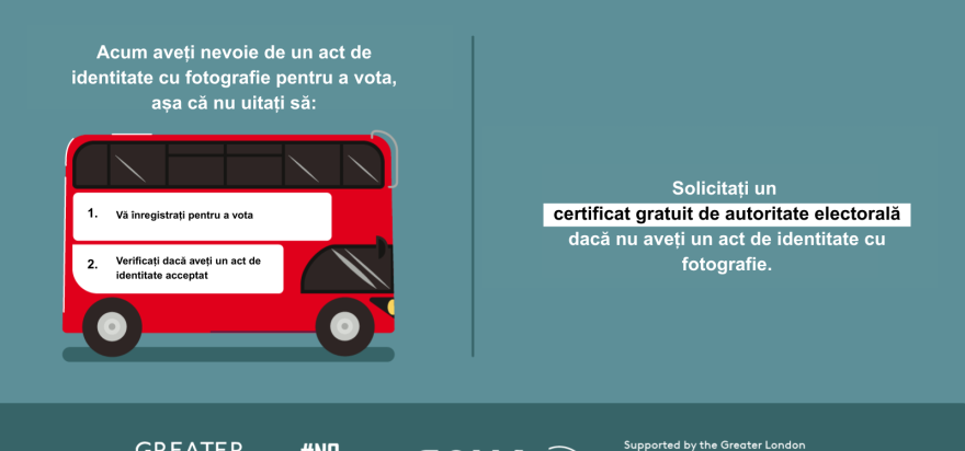 You now need a photo ID to vote, so remember to. 1. Register to vote 2. check you have an accepted form of ID. The steps are on the side of a red London bus. Apply for a free Voter Authority Certificate, if you don’t have any photo Voter ID.  