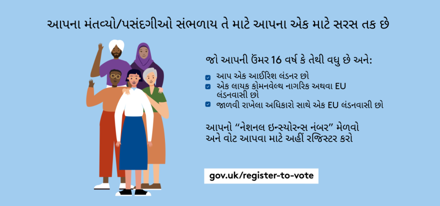 Your chance to make your voice heard.   Five diverse Londoners standing in a group next to a checklist. If you are over 16 and a British or Irish Londoner, a qualifying Commonwealth or EU Londoner or an EU Londoner with retained rights grab your national insurance number and register to vote at Register to vote - GOV.UK. Digital imprint states: Supported by the Greater London Authority, City Hall, Kamal Chunchie Way, London E16 1ZE. Printed and promoted by Shout Out UK, 240 Portobello Road, London W11 1LL. 